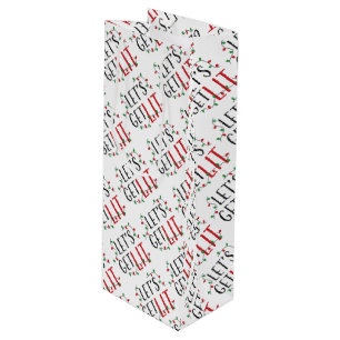 Sac Cadeau Pour Bouteille Laissons la typographie et les lumières de Noël il