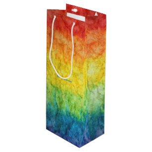 Sac Cadeau Pour Bouteille Le drapeau tie-dyé de SlipperyJoe arc-en-ciel pres