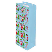 Sac Cadeau Pour Bouteille Le golf de père Noël par sapin de Noël (Devant Angle)