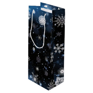 Sac Cadeau Pour Bouteille Le Noël de SlipperyJoe, hiver magique paisible à