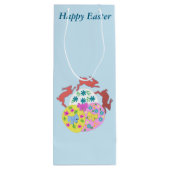 Sac Cadeau Pour Bouteille Leaping Hares editable Easter (Dos)