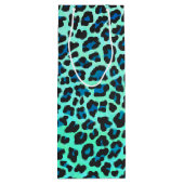 Sac Cadeau Pour Bouteille Léopard noir et Turquoise (Dos)