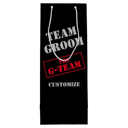 Sac Cadeau Pour Bouteille L'équipe du marié Team Groom (Dos)