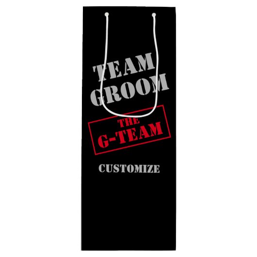 Sac Cadeau Pour Bouteille L'équipe du marié Team Groom (Devant)