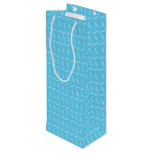 Sac Cadeau Pour Bouteille Lettre initiale A, Aqua Blue (Dos Angle)
