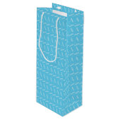 Sac Cadeau Pour Bouteille Lettre initiale A, Aqua Blue (Devant Angle)