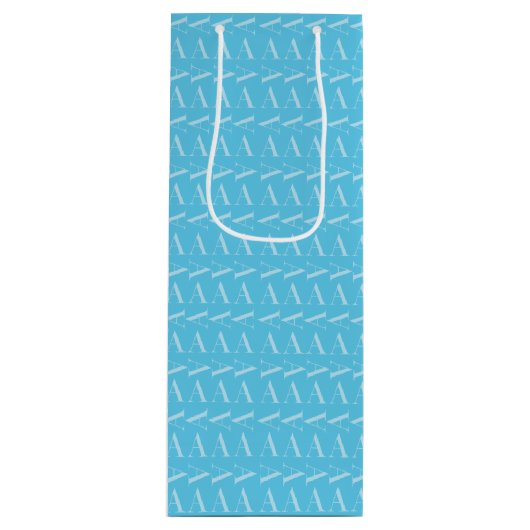 Sac Cadeau Pour Bouteille Lettre initiale A, Aqua Blue (Devant)