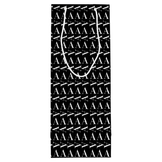 Sac Cadeau Pour Bouteille Lettre initiale A monogramme (Dos)