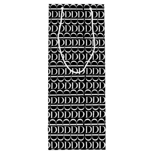 Sac Cadeau Pour Bouteille Lettre initiale D monogramme (Dos)