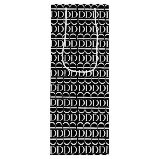 Sac Cadeau Pour Bouteille Lettre initiale D monogramme (Devant)
