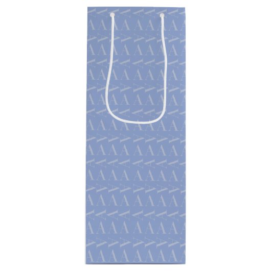 Sac Cadeau Pour Bouteille LETTRE INITIALE MONOGRAPHIQUE A Bleu (Devant)