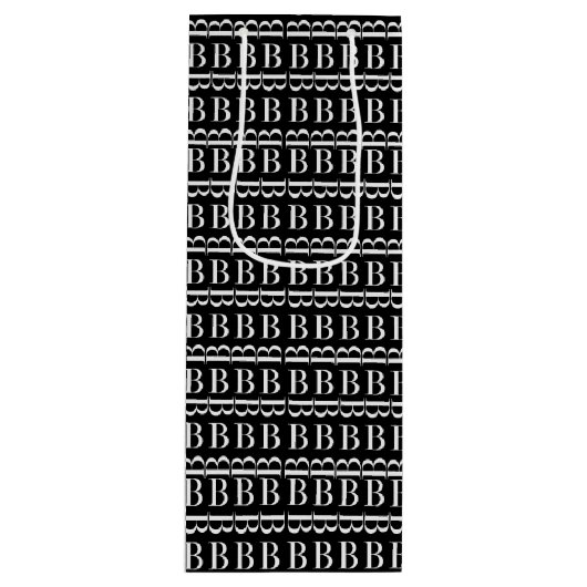 SAC CADEAU POUR BOUTEILLE LETTRE INITIALE MONOGRAPHIQUE B (Devant)