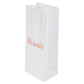 Sac Cadeau Pour Bouteille Lettres Roses "Roses" rose pâle blanc (Devant Angle)