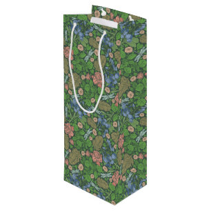 Sac Cadeau Pour Bouteille Libellule vintage volant dans un jardin anglais