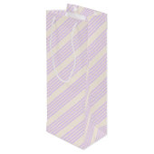 Sac Cadeau Pour Bouteille Lilac violet et beige cinq bandes motif (Dos Angle)