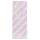 Sac Cadeau Pour Bouteille Lilac violet et beige cinq bandes motif (Dos)