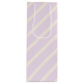 Sac Cadeau Pour Bouteille Lilac violet et beige cinq bandes motif (Devant)