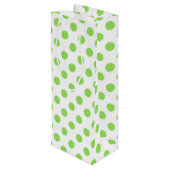 Sac Cadeau Pour Bouteille Lime et pois blancs (Dos Angle)