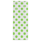 Sac Cadeau Pour Bouteille Lime et pois blancs (Devant)