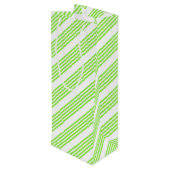 Sac Cadeau Pour Bouteille Lime vert et blanc cinq bandes motif (Dos Angle)
