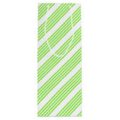 Sac Cadeau Pour Bouteille Lime vert et blanc cinq bandes motif (Dos)