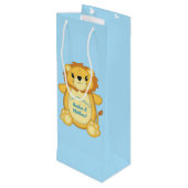 Sac Cadeau Pour Bouteille Lion Baby shower bleu (Dos Angle)