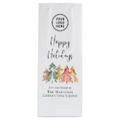 Sac Cadeau Pour Bouteille Logo d'entreprise Joyeux Noël Entreprise (Devant)