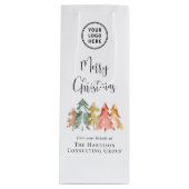 Sac Cadeau Pour Bouteille Logo d'entreprise Joyeux Noël Fêtes de fin d'année (Devant)