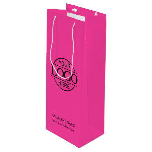 Sac Cadeau Pour Bouteille Logo d'entreprise moderne Bight Pink Entreprise