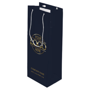 Sac Cadeau Pour Bouteille Logo d'entreprise moderne Marine Blue Corporate Co