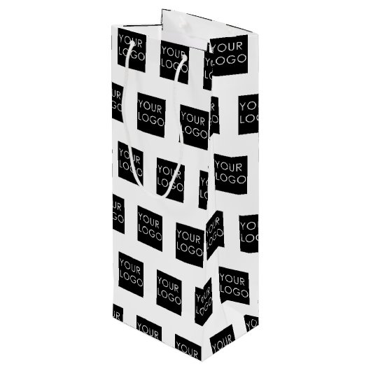 Sac Cadeau Pour Bouteille Logo d'entreprise professionnelle moderne Blanc (Dos Angle)