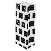 Sac Cadeau Pour Bouteille Logo d'entreprise professionnelle moderne Blanc (Devant Angle)