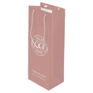 Sac Cadeau Pour Bouteille Logo minimaliste de société d'entreprise Rose Pous