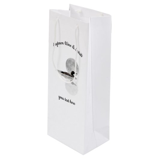 Sac Cadeau Pour Bouteille Loon Under Full Moon Wine Gift Bag (Devant Angle)