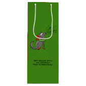 Sac Cadeau Pour Bouteille Loup Noël drôle Enfants mignonne (Devant)