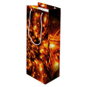 Sac Cadeau Pour Bouteille Lumières à étincelles dorées (Devant Angle)