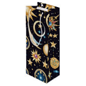Sac Cadeau Pour Bouteille Lune Et Étoiles Céleste (Dos Angle)