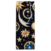 Sac Cadeau Pour Bouteille Lune Et Étoiles Céleste (Dos)