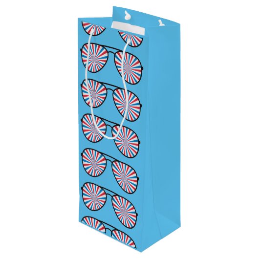 Sac Cadeau Pour Bouteille Lunettes de soleil Patriotic PopArt (Dos Angle)