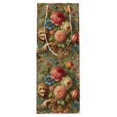 Sac Cadeau Pour Bouteille Luxe - Design floral gothique (Dos)