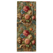 Sac Cadeau Pour Bouteille Luxe - Design floral gothique (Devant)