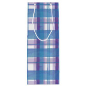 Sac Cadeau Pour Bouteille Madras Plaid Blue et Purple (Dos)