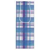 Sac Cadeau Pour Bouteille Madras Plaid Blue et Purple (Devant)