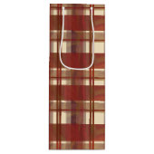 Sac Cadeau Pour Bouteille Madras Plaid Fall Red (Devant)