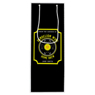 Sac Cadeau Pour Bouteille Maison Brassé Dandelion Vin personnalisé
