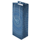 Sac Cadeau Pour Bouteille Mandala bleu (Devant Angle)