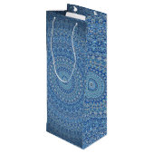 Sac Cadeau Pour Bouteille Mandala bleu (Dos Angle)