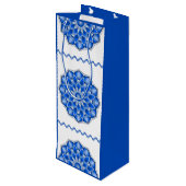 Sac Cadeau Pour Bouteille Mandala en bleu (Dos Angle)