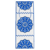 Sac Cadeau Pour Bouteille Mandala en bleu (Dos)