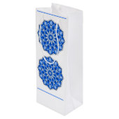 Sac Cadeau Pour Bouteille Mandala en bleu (Dos Angle)